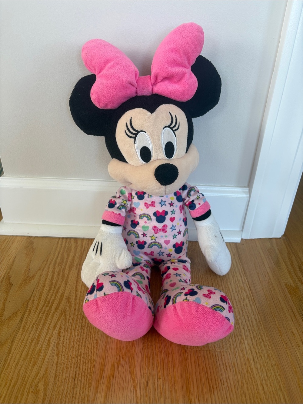 Disney Minnie Mouse Plush in Pink Bow and Pink Pajamas